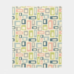 Färgstarka Mid Century-stilformer Fleecefilt