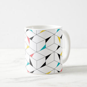 Färgstarka, moderna, glada trendig lycklig-kuber kaffemugg