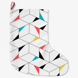 Färgstarka, moderna, glada trendig lycklig-kuber stor julstrumpa