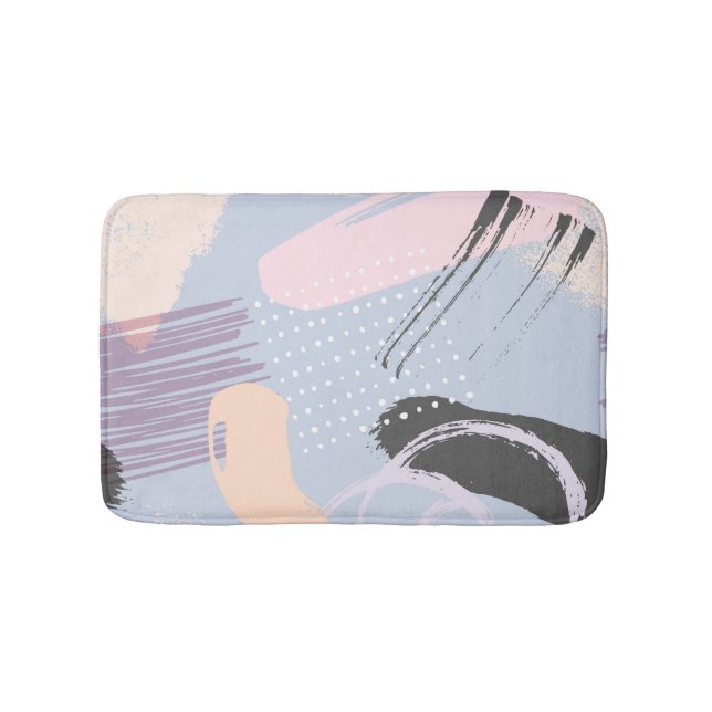 Färgstarka moderna vattenfärger penseldrag badrumsmatta (Framsidan)