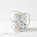 Färgstarka motiv citerar bubbelmål i Tal Kaffemugg<br><div class="desc">Positiva anteckningar och citat i färgstark tal-bubbeldesign till behålla som du motiverade och på rätt spår för att uppnå dina mål.</div>