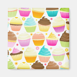 Färgstarka Muffinsar (vita) Magnet