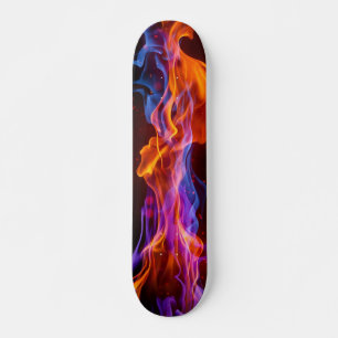 Färgstarka multifärgade flamma mini skateboard bräda 18,5 cm