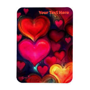 Färgstarka multihjärtan Valentine Magnet