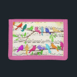 Färgstarka musikaler Rosa Trifold Wallet Vår<br><div class="desc">Cute Colorful Musical Birds Symphony - Lycklig Sång - Vår Melody Teckning - Anpassade - Välj / lägg till din unika text / teckensnitt / Färg - Gör ditt Speciella utfall - Ändra storlek och flytta eller ta bort och lägg till inslag / bild med anpassning verktyg ! - Teckning...</div>