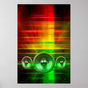Färgstarka musikhögtalare poster