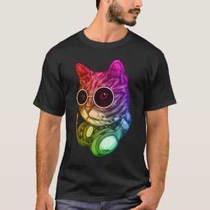 Färgstarka musikhörlurar Raver-djur T Shirt