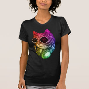 Färgstarka musikhörlurar Raver-djur T Shirt