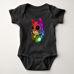 Färgstarka musikhörlurar Raver-djur T Shirt
