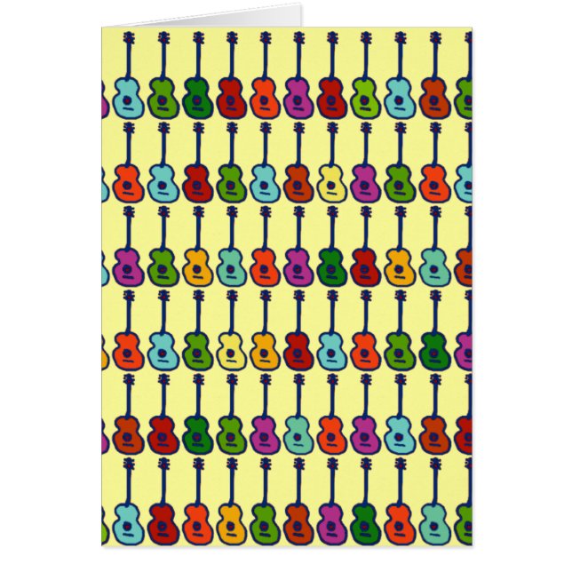 färgstarka musikinstrument hälsningskort (Framsidan)