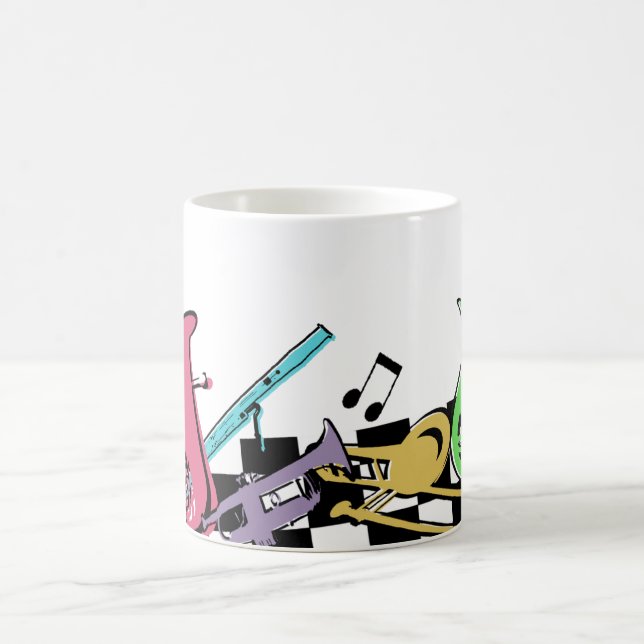 Färgstarka musikinstrument kaffemugg (Center)