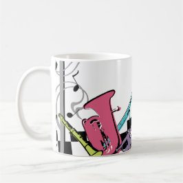 Färgstarka musikinstrument kaffemugg