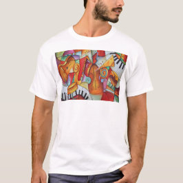 Färgstarka musikinstrument mönster t shirt