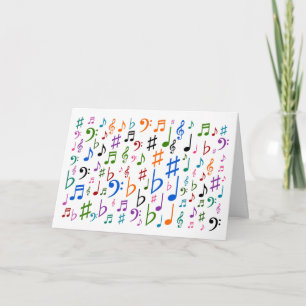 Färgstarka musiksymboler + "Lycklig Mor dag!" Kort