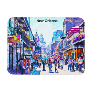 Färgstarka New Orleans Louisiana Fransk Quarter Magnet