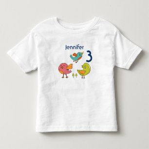 Färgstarka och akuta viktiska fåglar trio födelsed t shirt