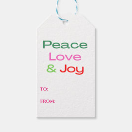 Färgstarka och Roligt Peace Kärlek och Joy Gift-Mä Presentetikett