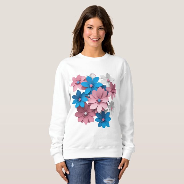 färgstarka pappra blommor t shirt (Hel framsida)