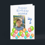 Färgstarka Party-ballonger Kid Birthday Photo Kort<br><div class="desc">Färgfulla Party-bubblor Kid Birthday-fotokort. Cute grattis på födelsedagen-kort med fyra färgstarka ballonger i rött,  grönt,  blått och orange färg. Anpassa den med ditt barns namn,  ålder och foto.</div>