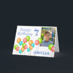 Färgstarka Party-ballonger Kid Birthday Photo Kort<br><div class="desc">Färgfulla Party-bubblor Kid Birthday-fotokort. Cute grattis på födelsedagen-kort med fyra färgstarka ballonger i rött,  grönt,  blått och orange färg. Anpassa den med ditt barns namn,  ålder och foto.</div>