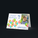 Färgstarka Party-ballonger Kid Birthday Photo Kort<br><div class="desc">Färgfulla Party-bubblor Kid Birthday-fotokort. Cute grattis på födelsedagen-kort med fyra färgstarka ballonger i rött,  grönt,  blått och orange färg. Anpassa den med ditt barns namn,  ålder och foto.</div>