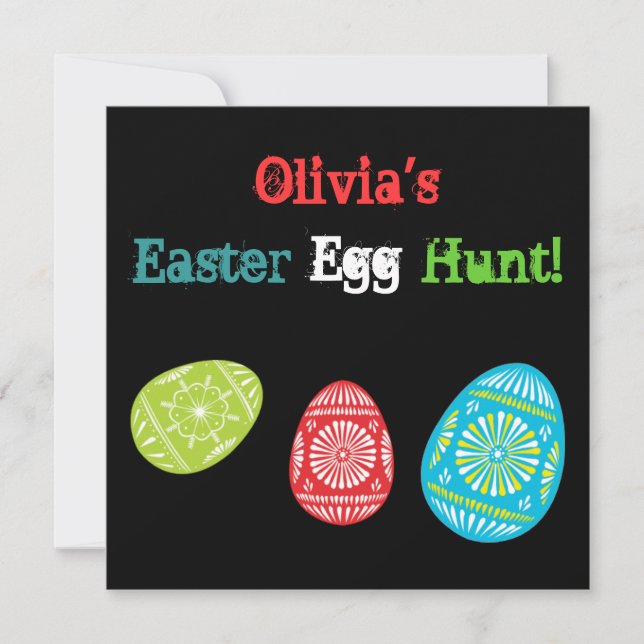 Färgstarka Påskägg Återvunnen äggstötsinbjudning Inbjudningar (Framsida)