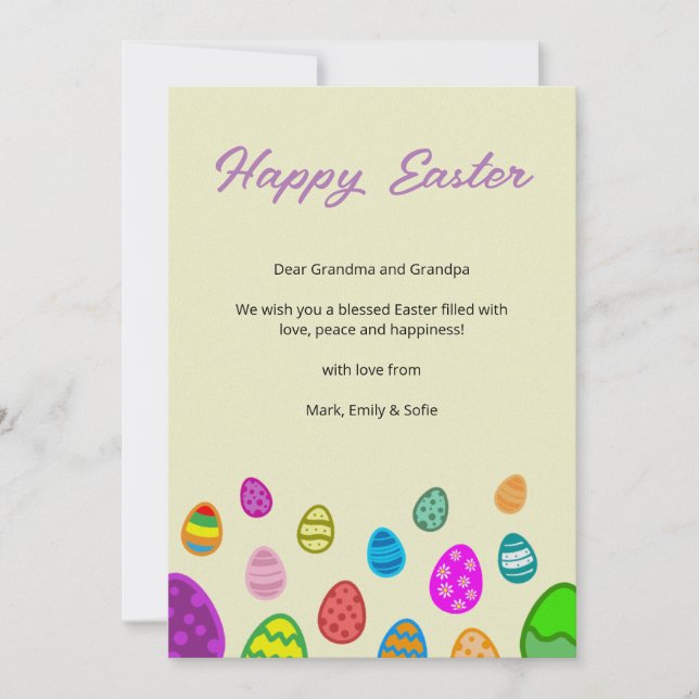 Färgstarka Påskägg Julkort (Framsida)