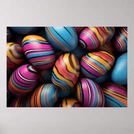 Färgstarka Påskägg med snabbt rand Poster