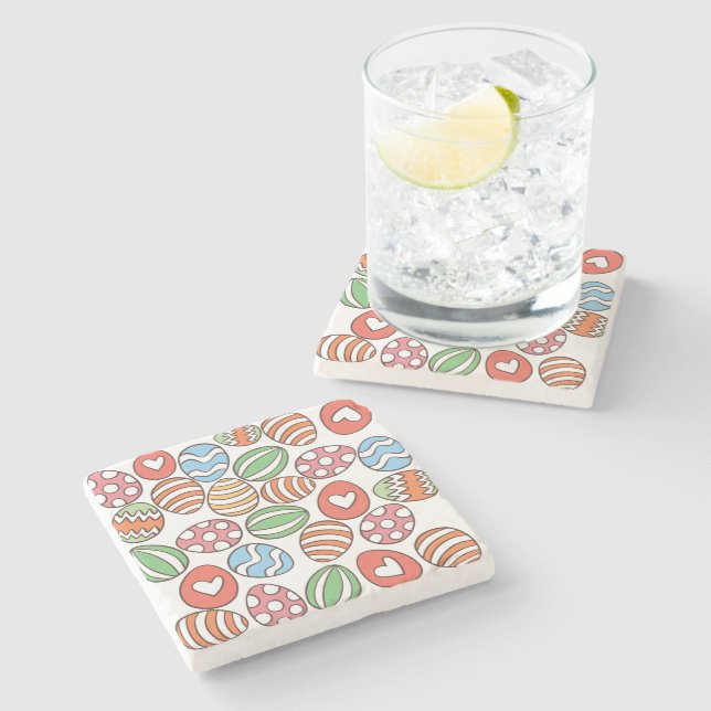 Färgstarka Påskägg Stenunderlägg (Sidan)