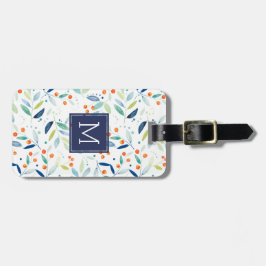 Färgstarka pastellfärgade botaniska vattenfärger M Bagagebricka