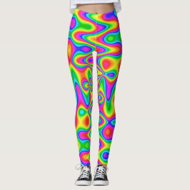 Färgstarka Psykedeliska legeringar Leggings