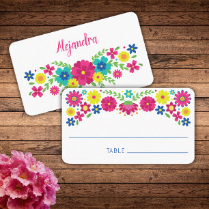 Färgstarka Quinceañera-blommor Placeringskort