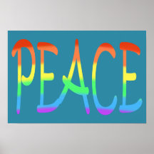 Färgstarka regnbågar Färg Peace Ord Poster