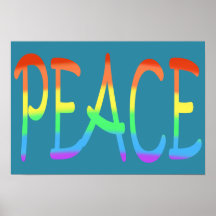 Färgstarka regnbågar Färg Peace Ord Poster