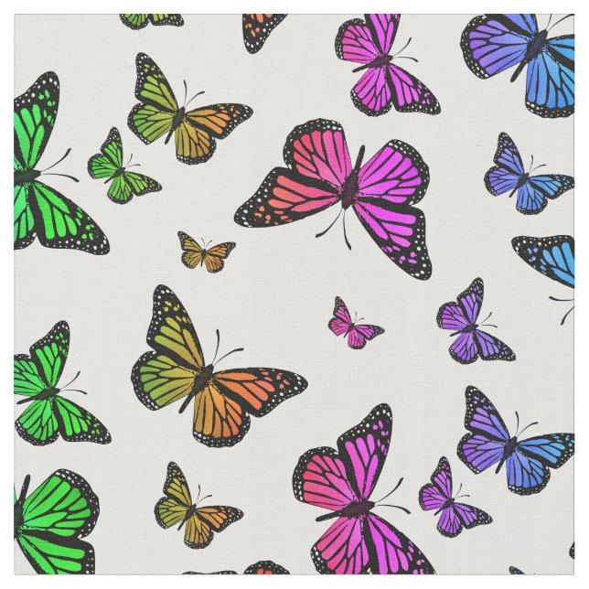 Färgstarka regnbågsblommor på vitt tyg (Närbild)