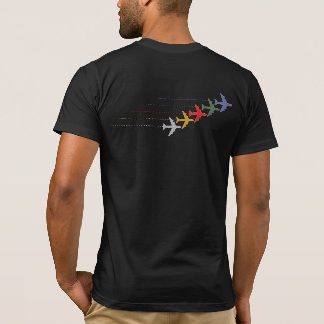 färgstarka reseflygplan tee shirt (Baksida)