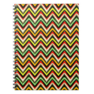 Färgstarka Retro Chevron Mönster Warm Tones Anteckningsbok