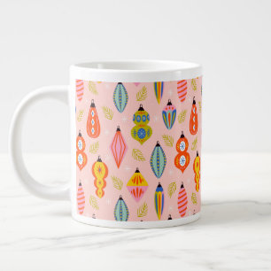 Färgstarka Retro-prydnadsföremål jul Mönster Jumbo Mugg