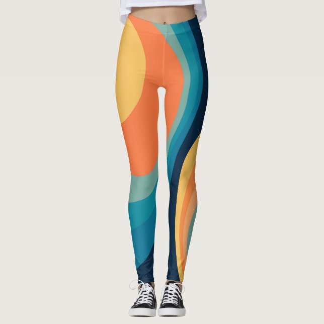 Färgstarka retrocirklar leggings (Framsida)