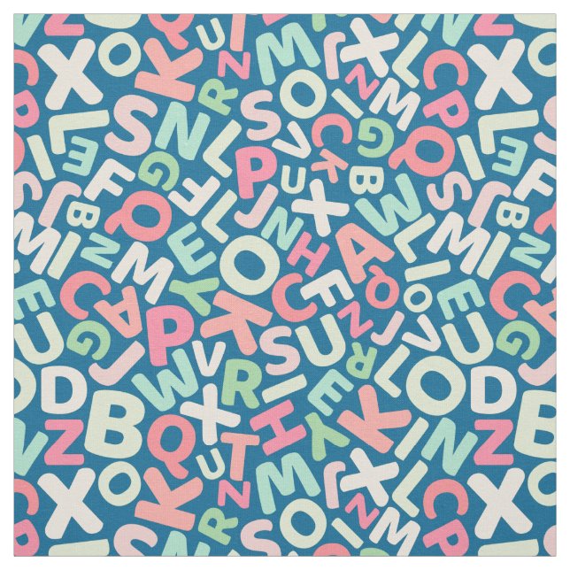 färgstarka roligtar, alfabet, av varvet tyg (Provkarta)