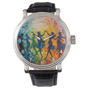 Färgstarka Silhouettes Dancing Armbandsur