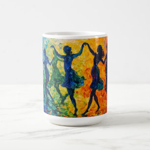 Färgstarka Silhouettes Dancing Kaffemugg
