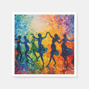 Färgstarka Silhouettes Dancing Pappersservett