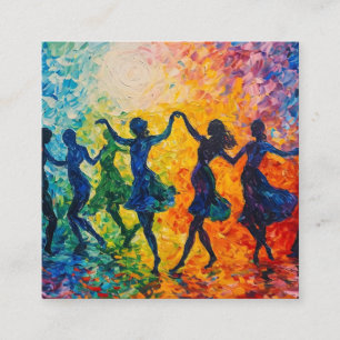 Färgstarka Silhouettes Dancing Tilläggskort