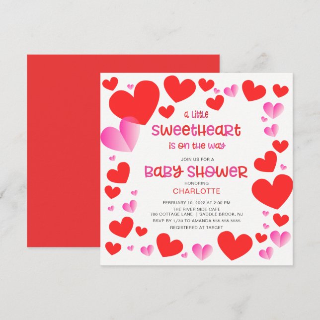 Färgstarka små flickor, babyskor Invi Inbjudningar (Fram/baksida)