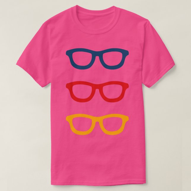 Färgstarka smarta glasögon Mönster T Shirt (Design framsida)