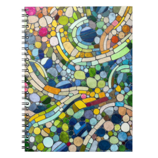 Färgstarka Småstarna Mosaic Art Anteckningsbok (Framsidan)