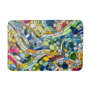 Färgstarka Småstarna Mosaic Art Badrumsmatta