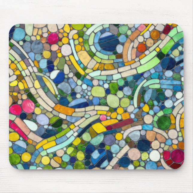 Färgstarka Småstarna Mosaic Art Musmatta (Framsidan)