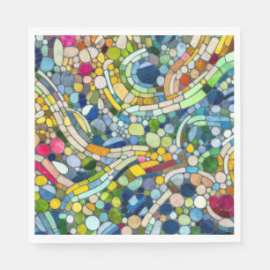 Färgstarka Småstarna Mosaic Art Pappersservett